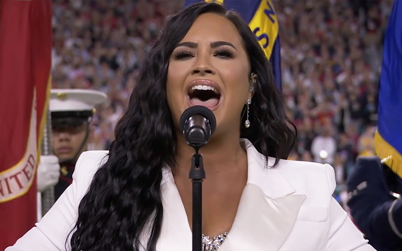 Demi Lovato stuns with powerful National Anthem performance at Super Bowl